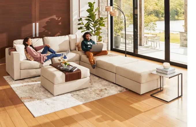 People Relaxing on Lovesac Sactional